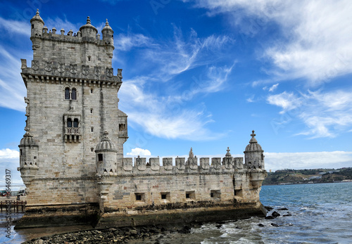 Obraz na płótnie canvas czteroczęściowy "tetraptyk" Wieża Belem, Lizbona, Portugalia
