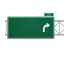 3d Vector Blank Highway Sign