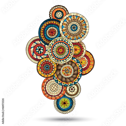 Board z aluminiowym obramowaniem Henna paisley mehndi doodles element projektu.