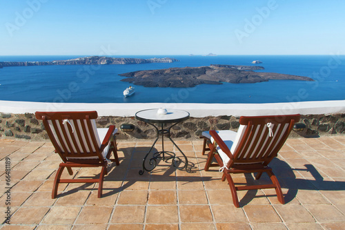 Tapeta ścienna Widok na morze z fira, santorini
