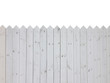 White wooden fence isolated on white background with copy space