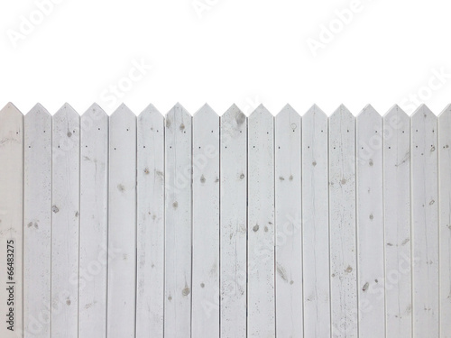 White wooden fence isolated on white background with copy space Tableau sur Toile
