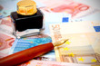 © Artem Shadrin - Pen and ink for euro banknotes.