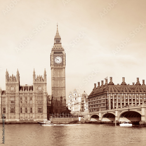 Obraz na płótnie canvas czteroczęściowy "tetraptyk" Panoramę Londynu