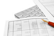 © Artem Shadrin - Keyboards, documents and pen. On a white background.