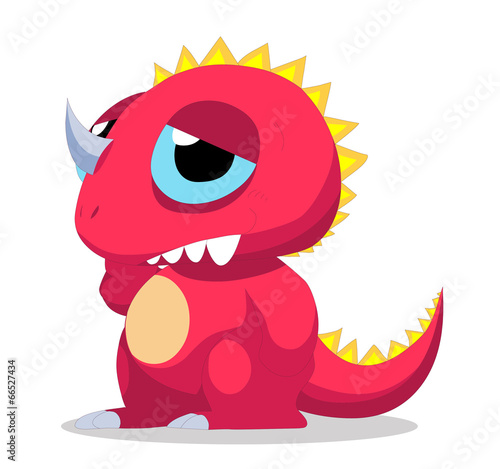 Plakat na papierze fotorealistycznym Ilustracja uroczych dinozaurów