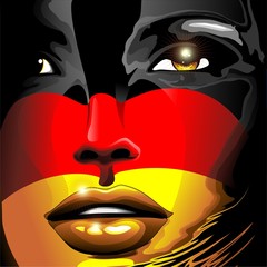 Germany Flag Girl Portrait
