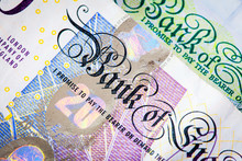Twenty Pound Note Close-Up. Concept For Cost Of Living.