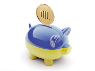 Ukraine Oil Concept Piggy Concept