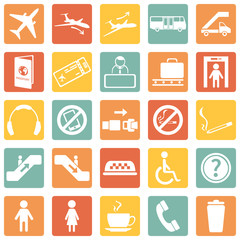 Wall Mural - Vector Set of Airport Icons