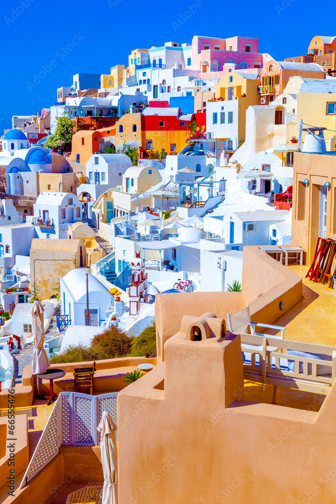 Santorini Oia Greece - obrazy, fototapety, plakaty 