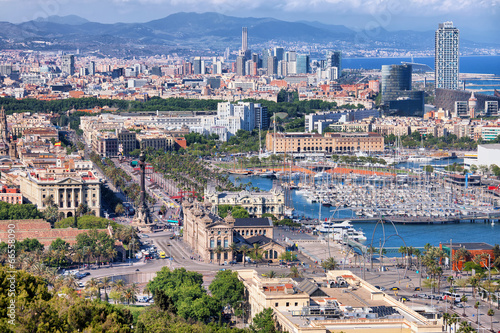 Obraz w ramie City of Barcelona from Above