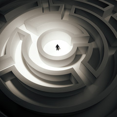 Wall Mural - tiny man in an endless maze