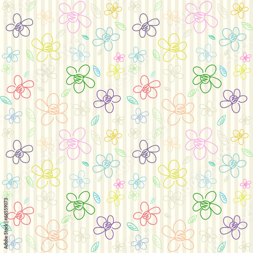 Naklejka - mata magnetyczna na lodówkę Flower Pattern_Color 02