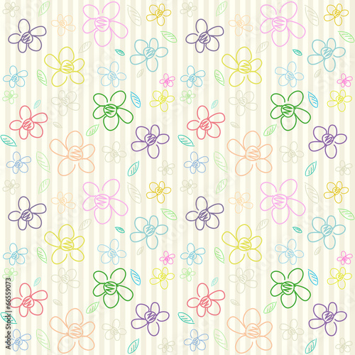 Nowoczesny obraz na płótnie Flower Pattern_Color 02