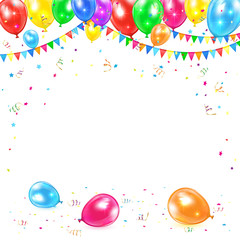 Poster - Background with balloons and confetti