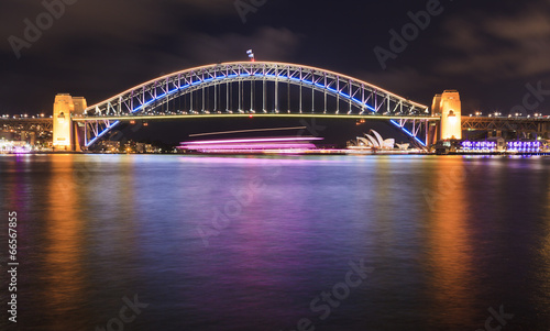 Obraz na płótnie Sydney Vivid Bridge Side03 Pan