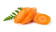 tasty slice carrot on the white background