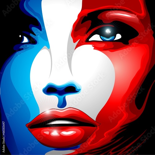 France Flag Girl Portrait