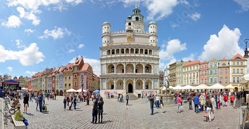 Naklejka samoprzylepna Rynek, poznan, polska panorama
