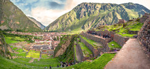 Ollantaytambo, Old Inca Fortress In The Sacred Valley In The And