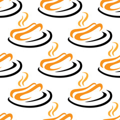 Sticker - Steaming hotdogs seamless pattern