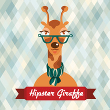 Hipster Giraffe Poster