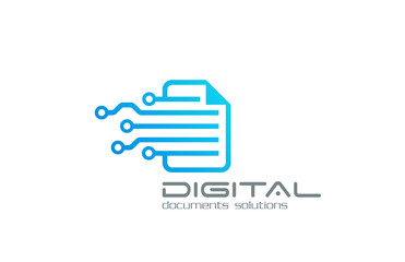 Wall Mural - Business Technology logo. Document Circulation system