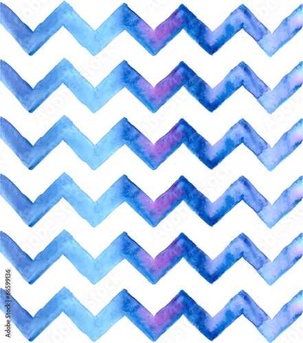 Plakat na papierze fotorealistycznym Chevron akwarela niebieskie tło