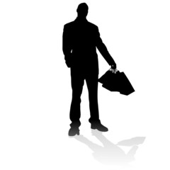 Poster - Vector silhouette of a man.