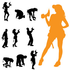 Wall Mural - Vector silhouette of people.