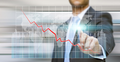 Aufkleber - Businessman graph concept