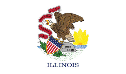 Wall Mural - High detailed flag of Illinois
