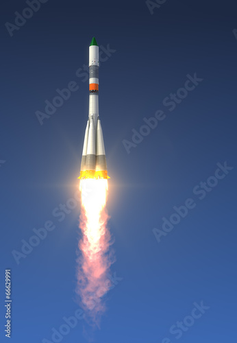 Naklejka samoprzylepna Start rakiety cargo