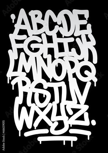 Tapeta ścienna Ręcznie napisany alfabet czcionki graffiti. 