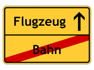 Poster - Flugzeug statt Bahn