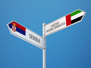 South Africa United Arab Emirates.  Sign Flags Concept