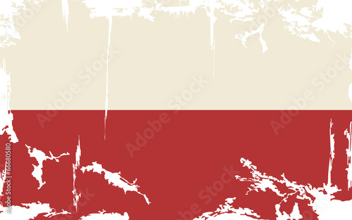 Board z aluminiowym obramowaniem Polska flaga grunge. 