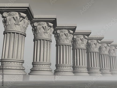 Board z aluminiowym obramowaniem Kamienne kolumny - 3d render