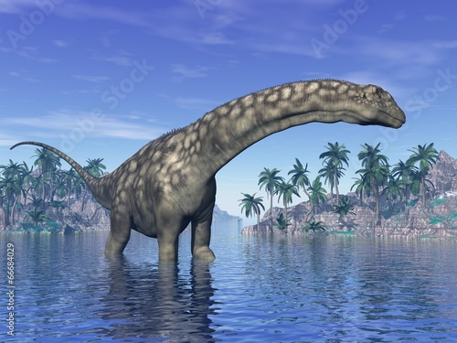 Naklejka na szybę Argentinosaurus dinosaur - 3D render