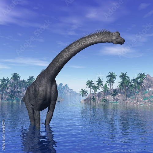 Naklejka na kafelki Brachiosaurus dinosaur - 3D render