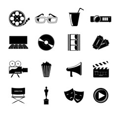 Sticker - Cinema icons set