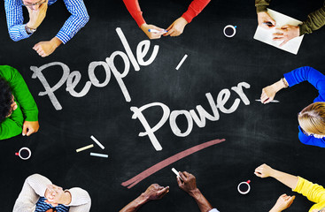 Poster - Multiethnic People Discussing About People Power