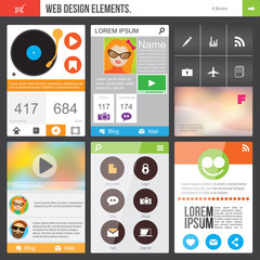 Wall Mural - Flat Web Design elements