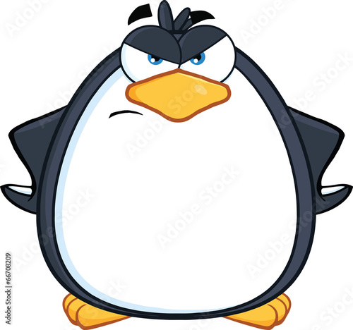 Fotografie, Tablou Angry Penguin Cartoon Mascot Character