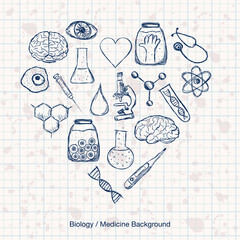 Fototapete - Biology or Medicine Science Background