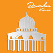 Paper Cut Out Mosque Ramadan Kareem Card