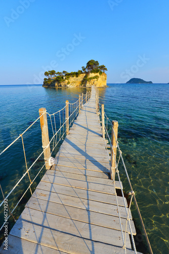 Fotoboard na płycie Zakynthos, most na wyspę z kameą