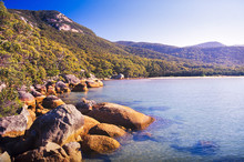 Wilsons Promontory, The Most Southerly Point On The Australian Mainland, With Clear Blue Water