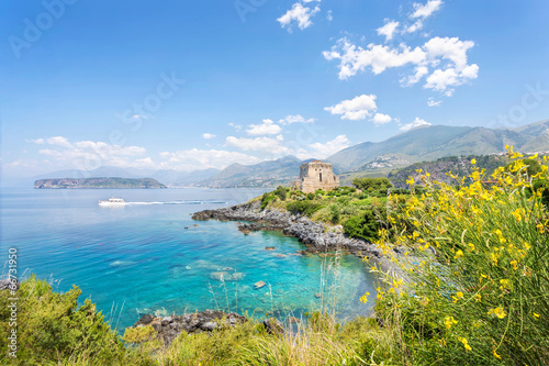 Tapeta ścienna Torre crawford san nicola arcella, kalabria, włochy